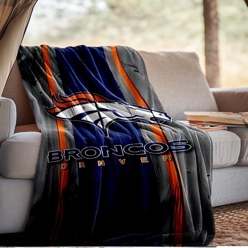 Denver Broncos Logo Blanket Outdoor Flannel Blanket for Camping, Hiking, Garden Parties, Picnic Essentials,gift for family and friends