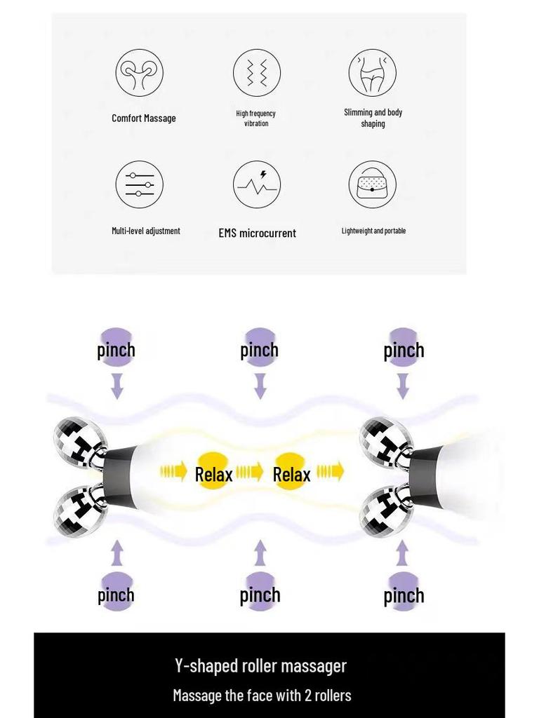 High-Frequency EMS Face Massager: Dual Ball Microcurrent Lifting Device