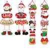 Weihnachts-Türhänger: Weihnachtsmann und Baum Spruchband Ornament