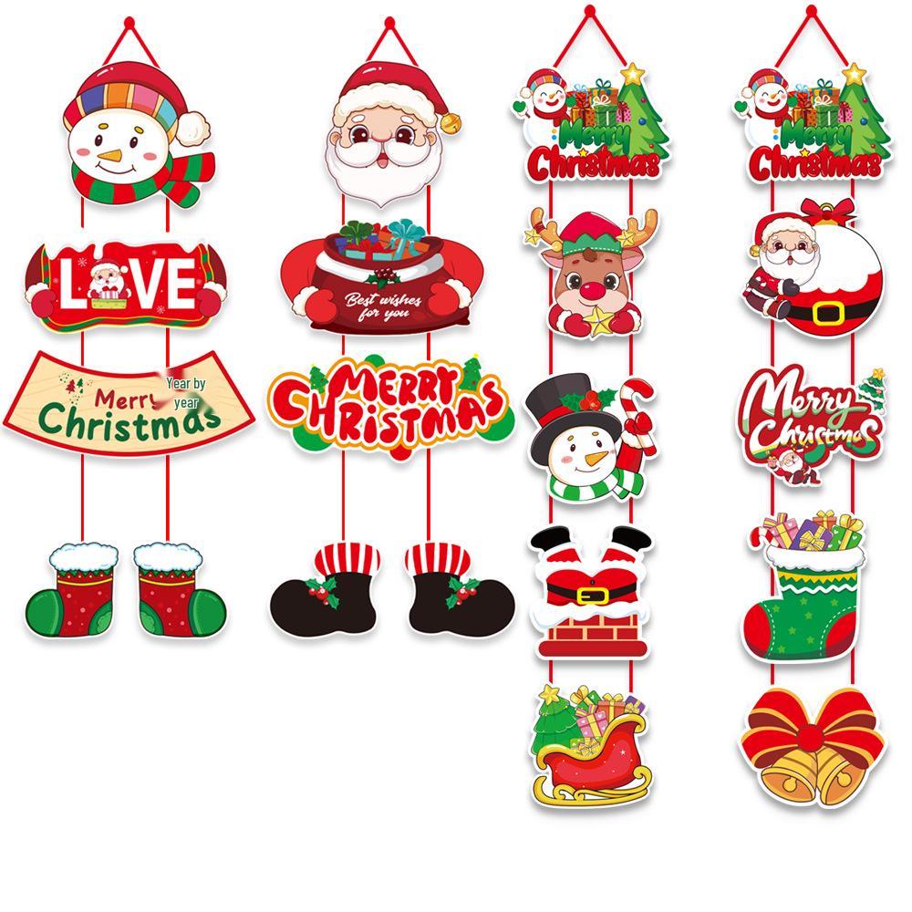 Christmas Door Hanger: Santa Claus and Tree Couplet Ornament