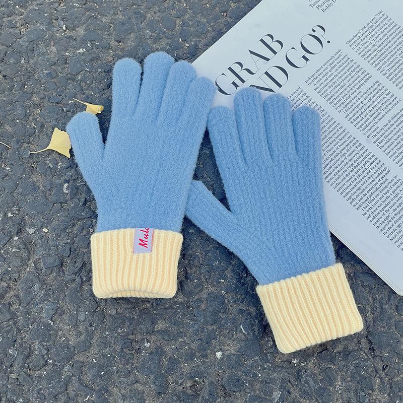 

Winter Mink Imitation Color Gloves One Size небо синє кольору