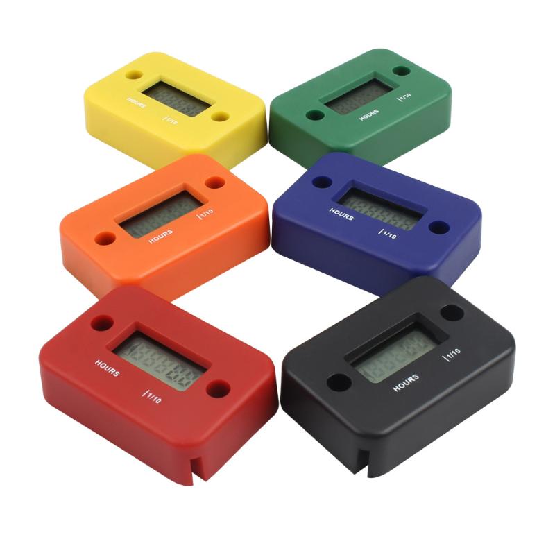 1 Set Motorcycle Engine Working Hour Meter Inductive Timer Lcd Display Digital Time Gause For Atv Boat Moto Instrument