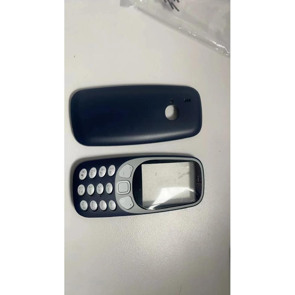 Full Housing For Nokia 3310 (2G Version) Face Frame Battery Back Cover Housing With English Keyboard темно-синий