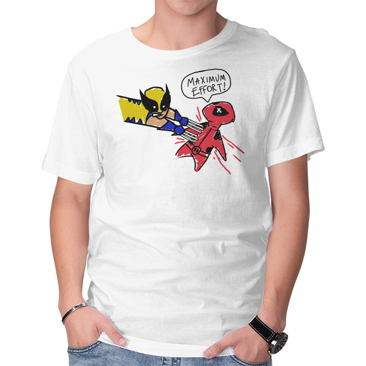 Unisex Crew Neck T-Shirt Maximum Effort Graphic Short Sleeve Casual Tee L