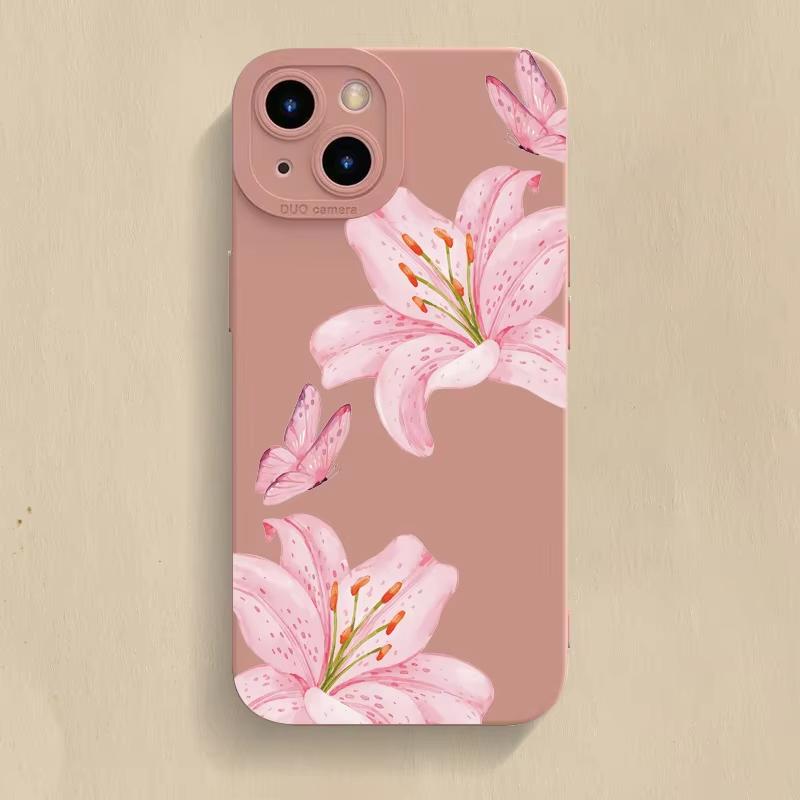 

Минималистичный розовый цветок гибискуса Чехол для телефона для iPhone 16 e 15 14 13 12 11 Pro Max Plus X XS XR SE 2020 2022 Funda Coque iPhone 12 mini