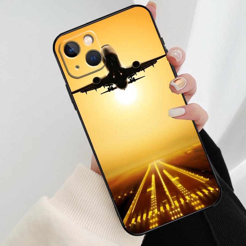 Airplane Flying Into The Sunset Phone Case For iPhone 17 Pro Max 15 14 13 11 12 16 Pro Max mini 15 16 Plus 16e 17 Air Cover