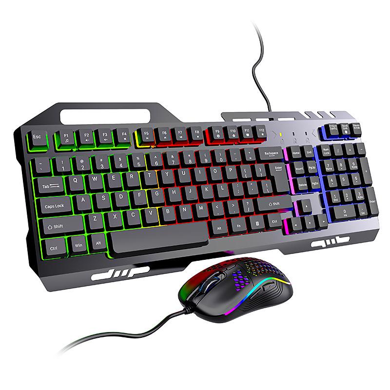 K320 Wired Gaming Keyboard and Mouse Suit for Business Office and E-sports Games