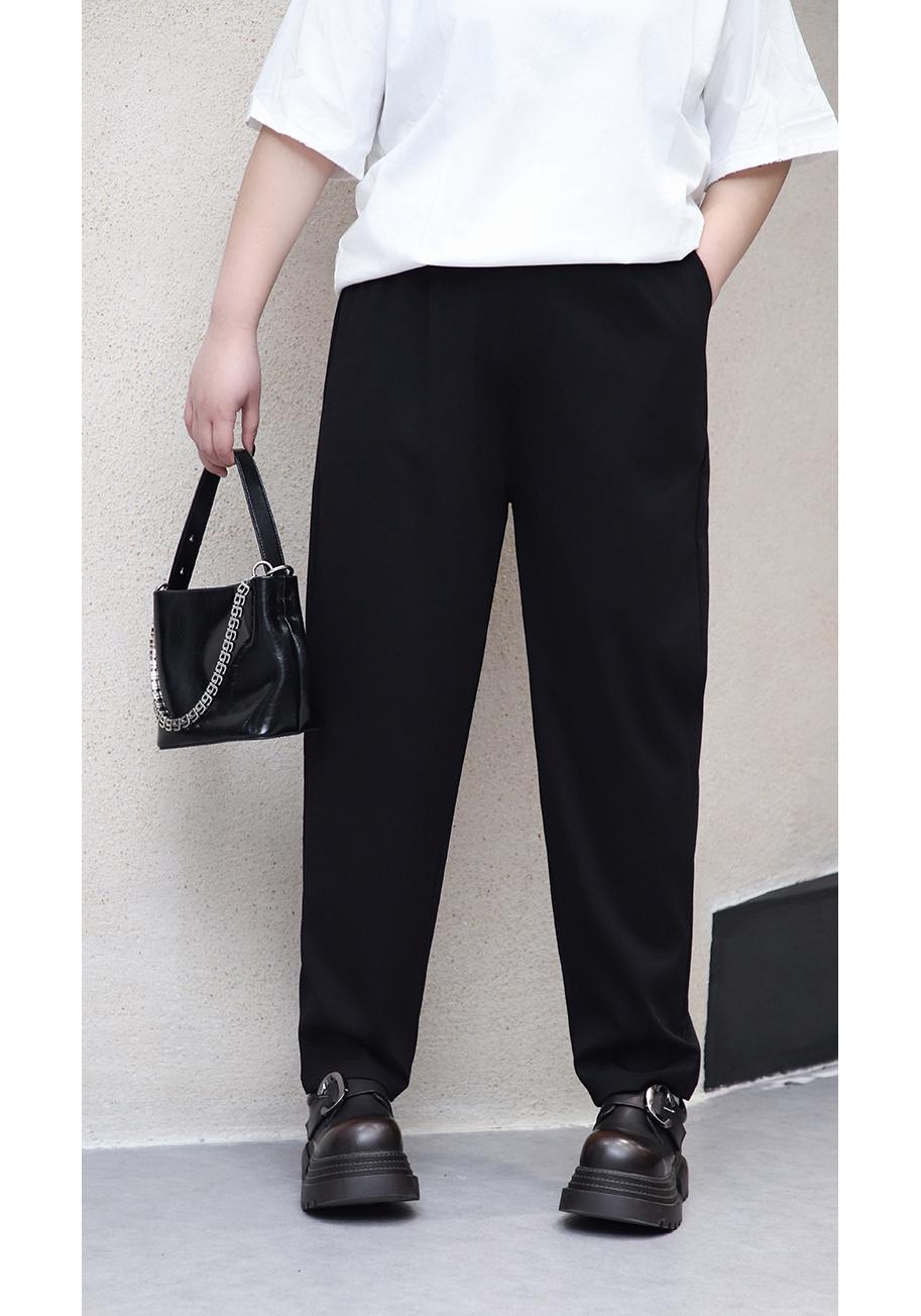 

Spring Slimming Black Tapered Pants: Plus-Size Casual Women s Wear for Flattering Comfort 5XL (for 80-90 kg) чорний