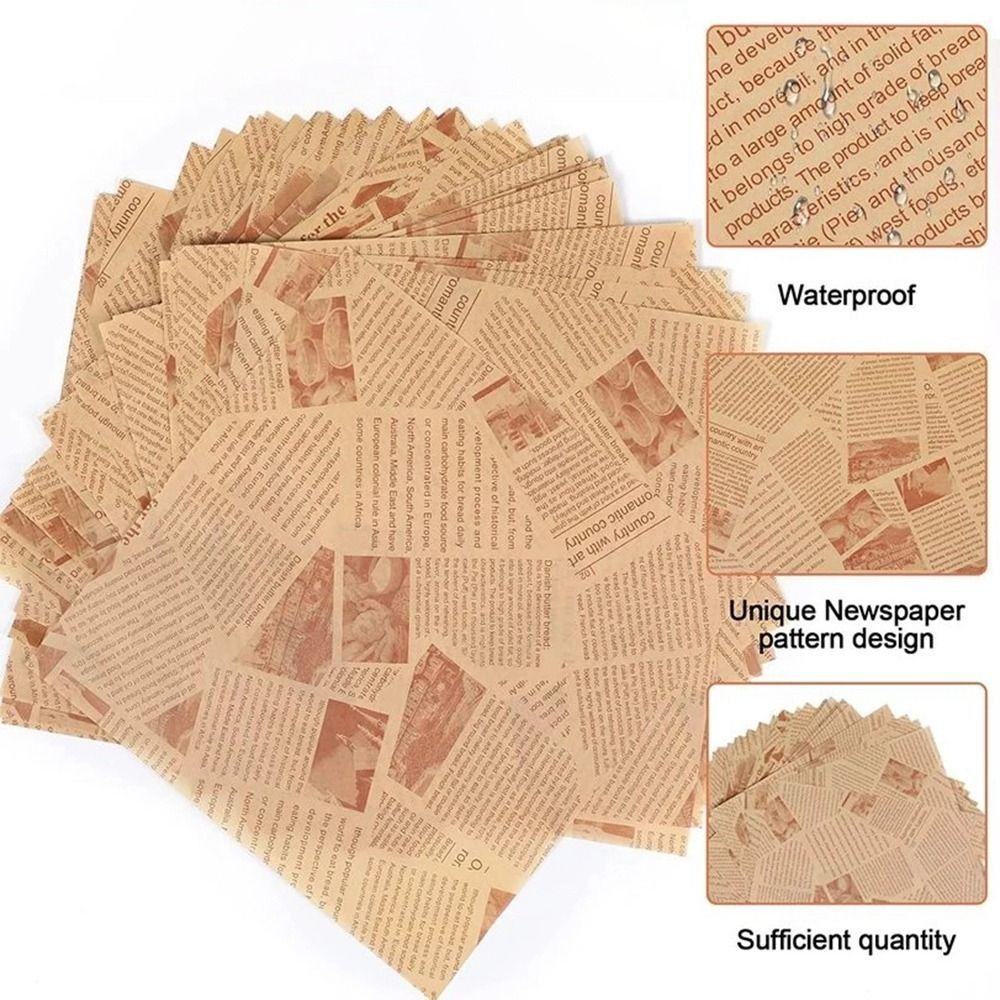 500Pcs Tear-resistant Food Wrapper Paper Waterproof Baking Paper Oil-Proof Wax Paper Food Baking