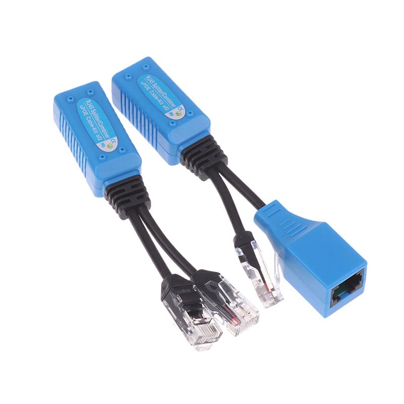 1 Set PoE Kablo Kiti RJ45 Ayırıcı Birleştirici CCTV PoE Adaptör Kablosu IP Kamera İçin Pasif Güç Kablosu