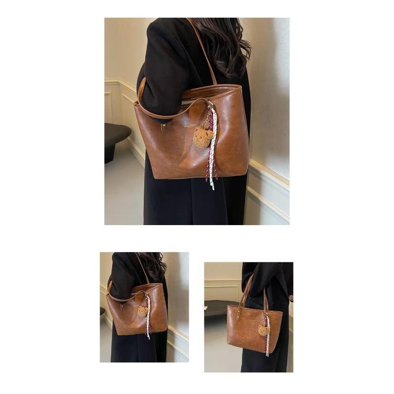 Vintage Large Capacity Tote Bag for Women,2025 New Autumn Winter Casual Shoulder Bag Student Handbag
