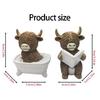 Creative Resin Animal Figurine Toilet Seat Cow Statue Sculpture Decorative Accent For Bathroom Counter top Display