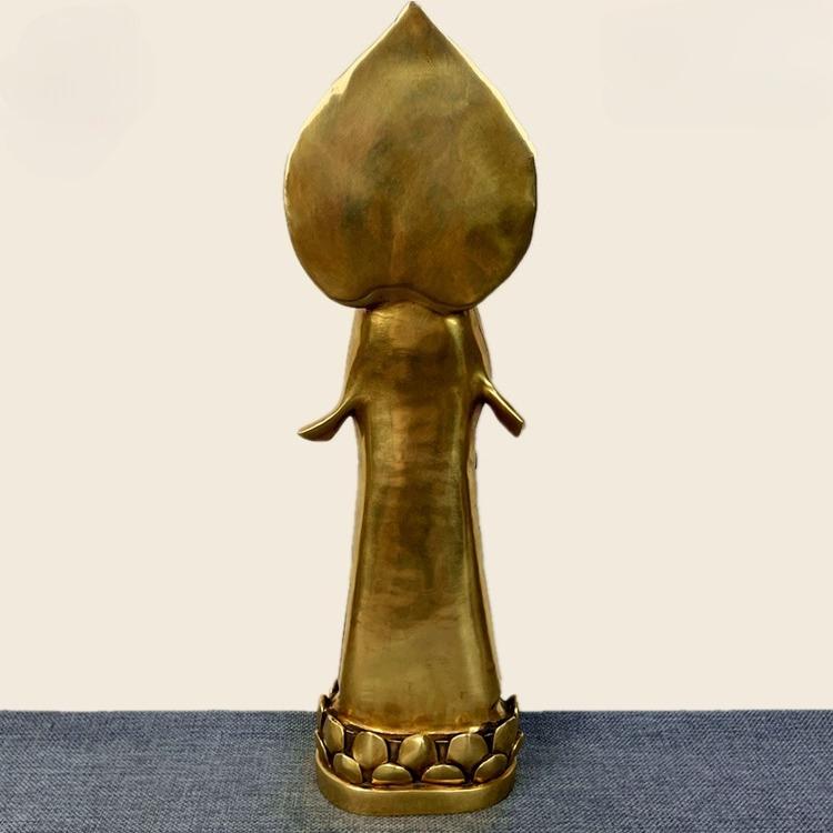 Feng Shui Brass Ornaments Guanyin Bodhisattva Counting Beads Buddha Statue