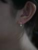 Lucore Silver 925 Little Piece Cubic & Pearl Asymmetrical Earrings