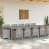 Garden Dining Set with Cushions Light Gray and Anthracite