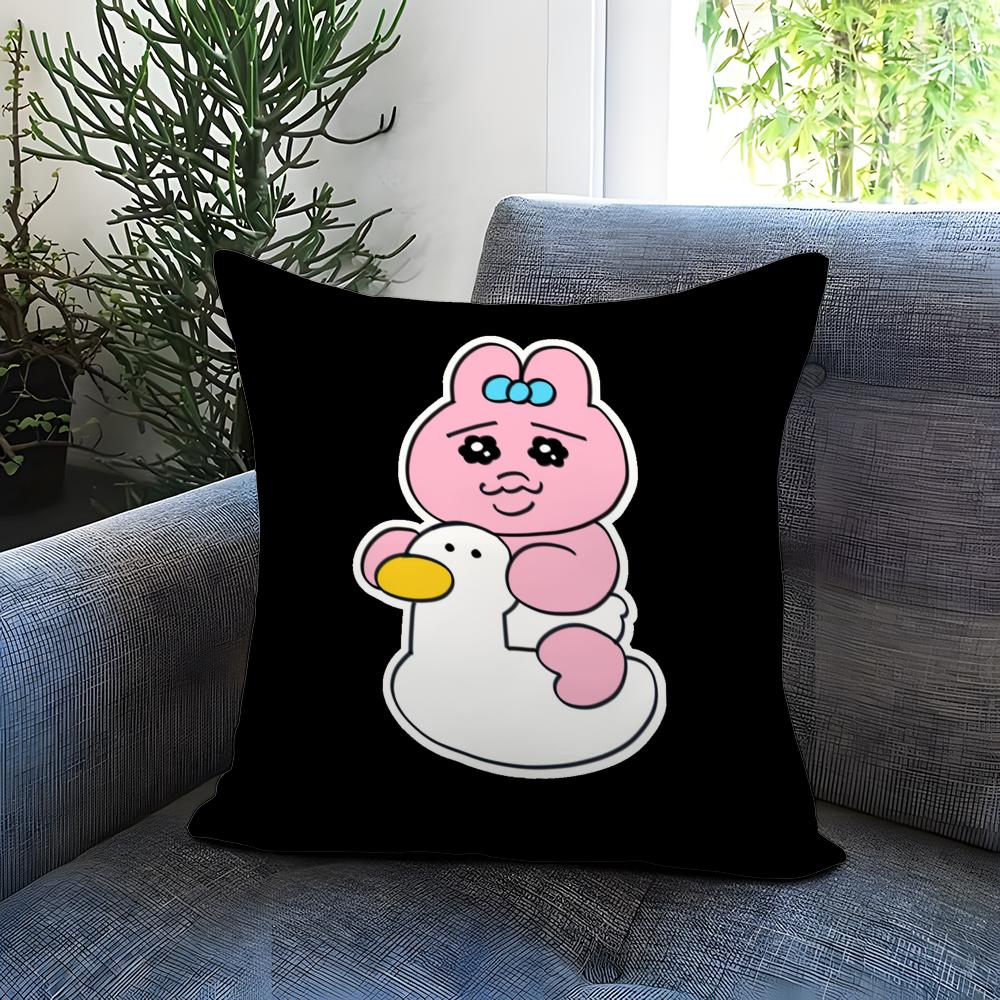 kawaii O-Opanchu Usag Cushion Cover Comfortable Reversible Pillow Cover Ideal for Car Sofa Bedroom & Beyond 12x12Inch