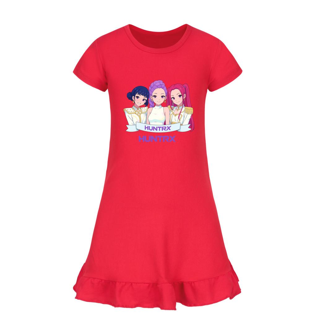 5026 Kids Girls Mira Zoey Rumi Printed Ruffle Short Sleeves Casual Dress