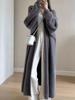 Women Faux Mink Long Cardigan Oversized Knit Coat Soft Plush Knee Length Duster Lounge Wrap