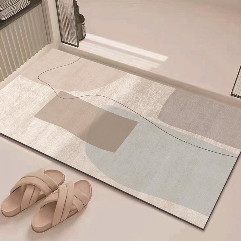 Quick-Dry Diatom Mud Bathroom Mat - Absorbent, Anti-Slip, Soft Foot Mat for Toilet & Entrance