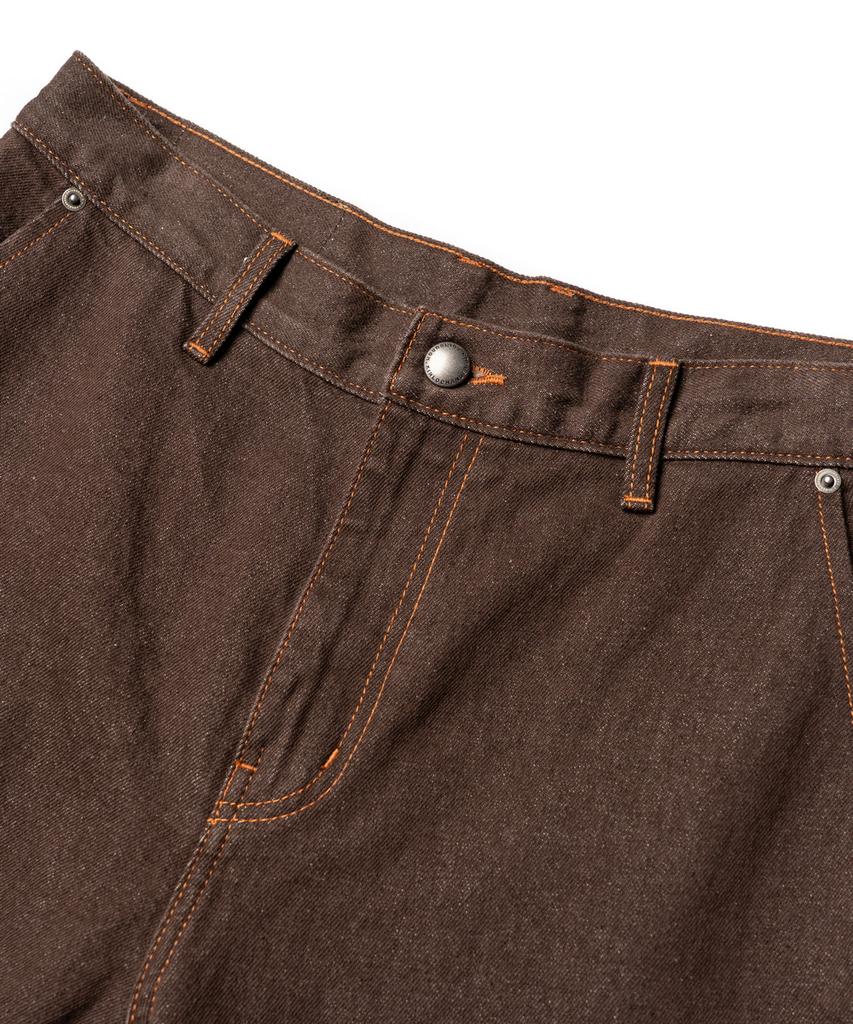 Edeunbeoleokeulleob Wide Fit Denim Pants (Brown)