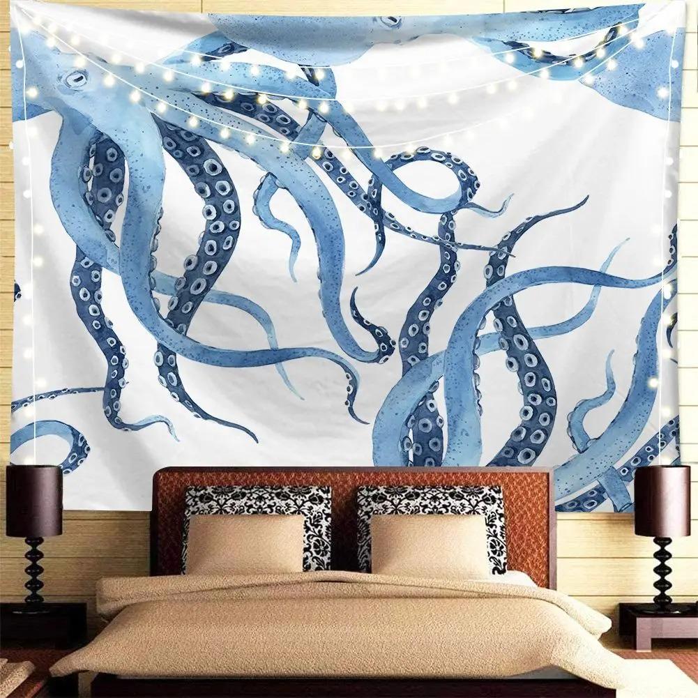 Psychedelic Ocean Octopus Decorative Tapestry Home Wall Decor Office Living Room Tapestry
