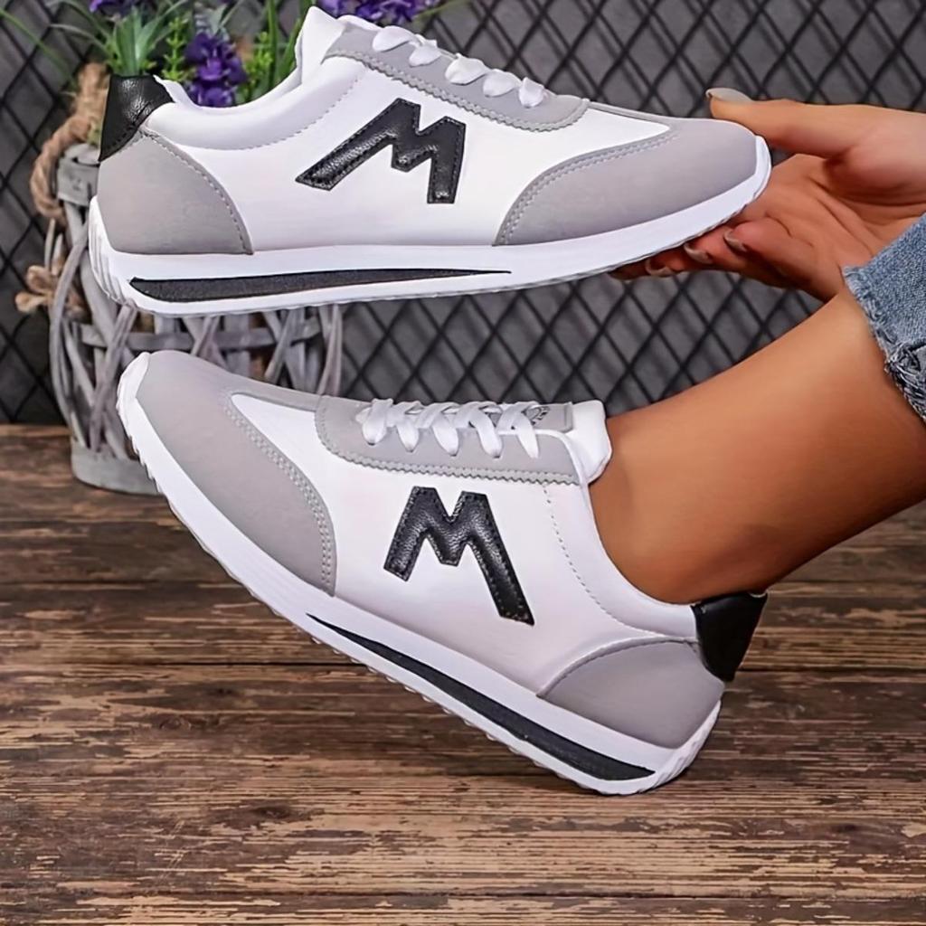 Zapatillas Deportivas Casuales Ligeras para Mujer, Zapatillas para Correr con Suela de EVA, con Cordones, Diseño de Corte Bajo, Adecuadas para Todas las Estaciones