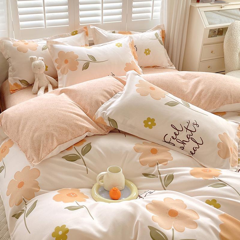Bed Sheet Bedding Four-piece Set Thickened Brushed Quilt Cover Bed Dormitory Bedding Quilt Cover