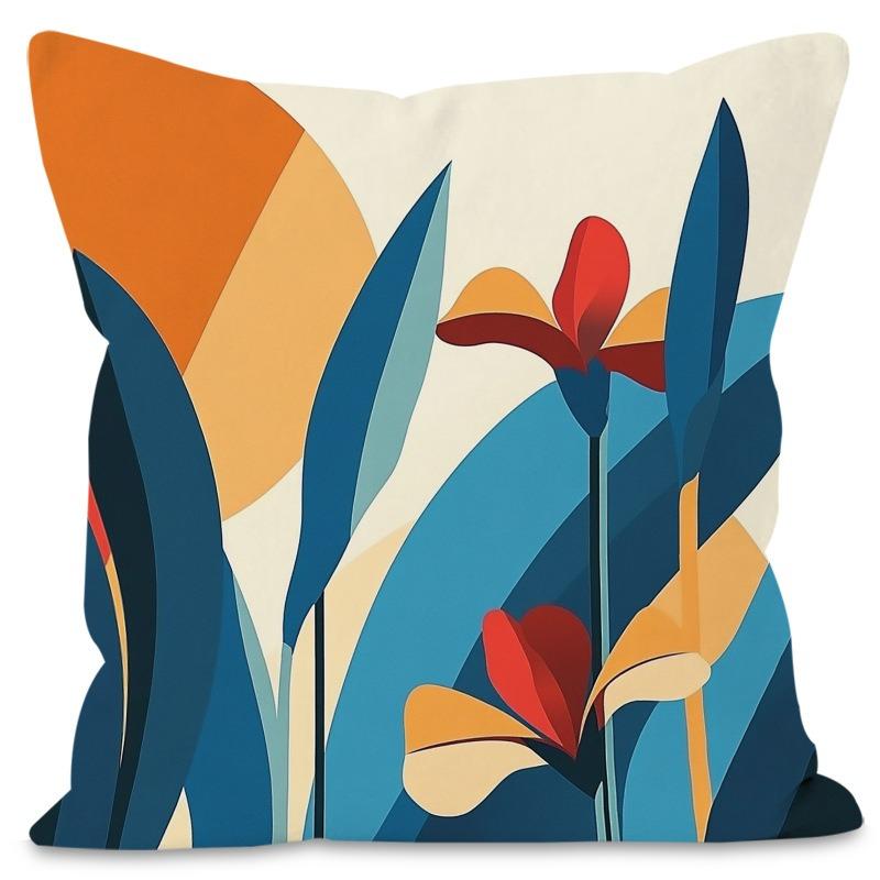 

Nordic Plants Simple Geometric Print Home Decorative Pillowcase Bedroom Living Room Sofa Decorative Polyester Cushion Cover 16x16Inch