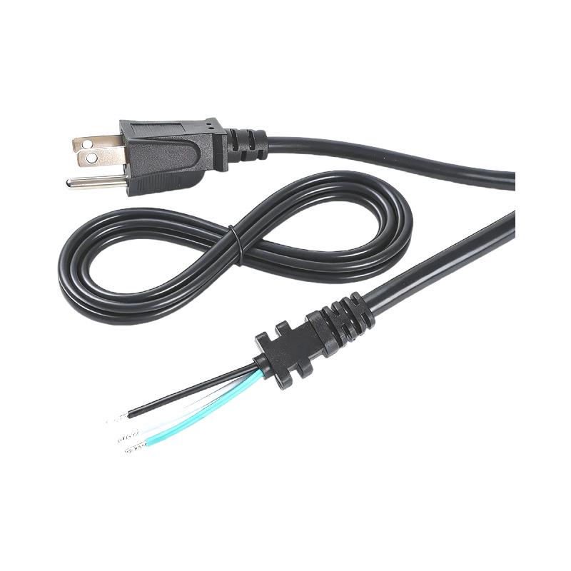 ETL Certified US Standard Three-Pin Power Cord with Stripped and Tinned Three-Core Wire.
