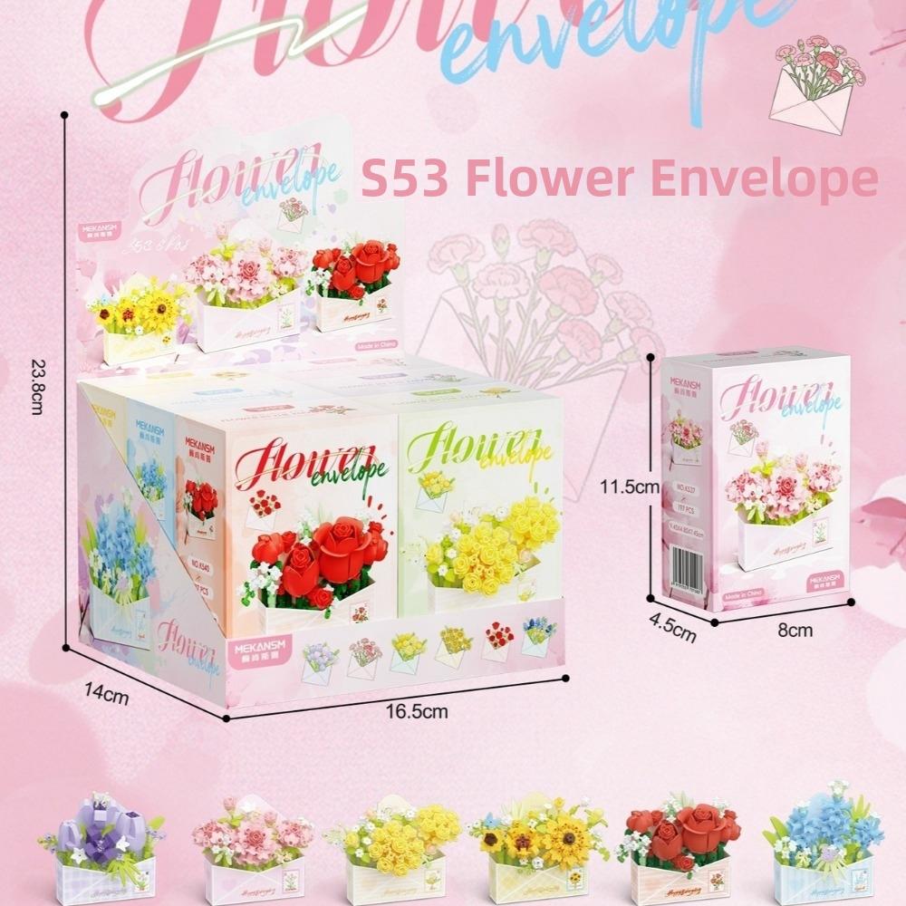 Tulip Rose Sunflower Flower Bouquet Building Blocks Mini Bricks Building Block Toy