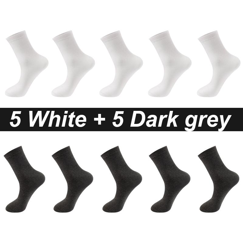 Lot de 10 paires de chaussettes pour homme en coton peigné, noires, décontractées, respirantes, de haute qualité, grandes tailles (38-48)