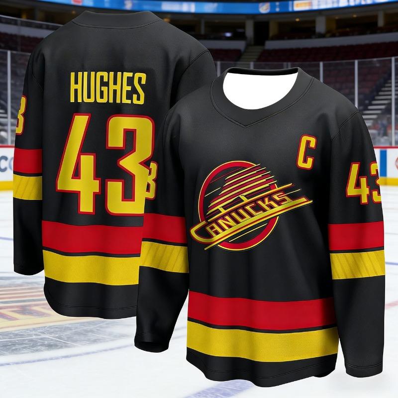 2026 Men's New Vancouver Canucks Hockey Game Training Suit - Breathable Long-sleeved Shirt Kids