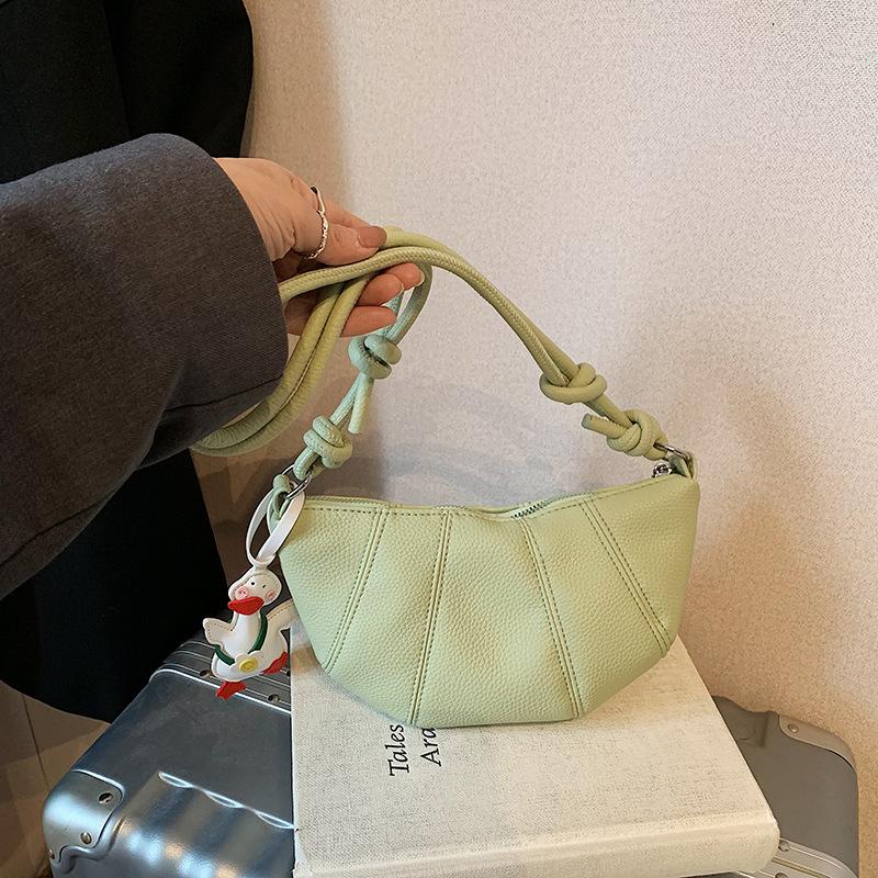 Fashion Lychee Pattern Dumpling Bag Women's 2025 Spring New Trend Simple Casual Personality Niche Shoulder Messenger Bag