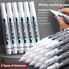 1-20Pcs White Permanent Marker Pens 0.7/1.0/2.5MM Markers Paint Pen For Plastic Leather Glass Stone Metal Art Painting Supplies