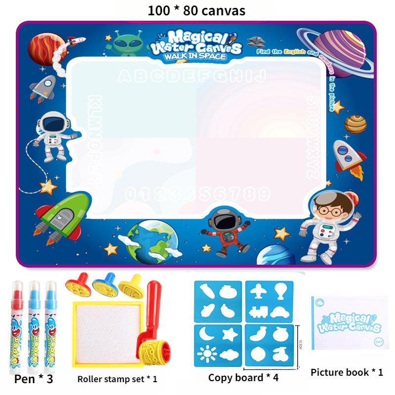 Magical Water Canvas Children's Learning Blanket Water Writing Cloth Repeated Graffiti Water Painting Blanket Large Watercolor Graffiti Pad