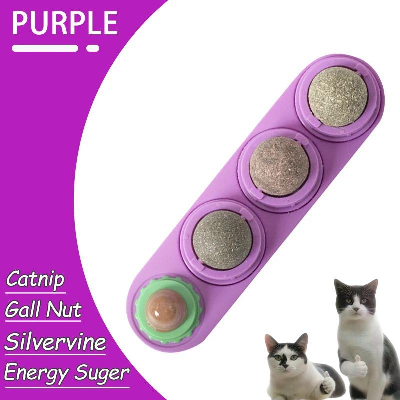 Natural Catnip Toys Silvervine Balls Teeth Cleaning Dental Wall Treats Extra Cat Energy Ball Edible Cat Lick Healthy Kitten Chew