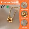 Custom 316 Stainless Steel Jewelry Gold Plated Butterfly Heart Bow Pendant Simple Zircon Necklace Jewelry for Women