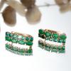 Green Round Zircon Simulated Jade Oval Stone Earrings For Women Vintage Gold Color Ear Buckle Wedding Jewelry Versatile Gifts