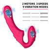 Realistischer Dildo Vibrator Strapless Strap on Slip Dildo Für Frauen Lesbisch Doppelkopf G-Punkt Stimulation Klitorisvibrator Sexspielzeug