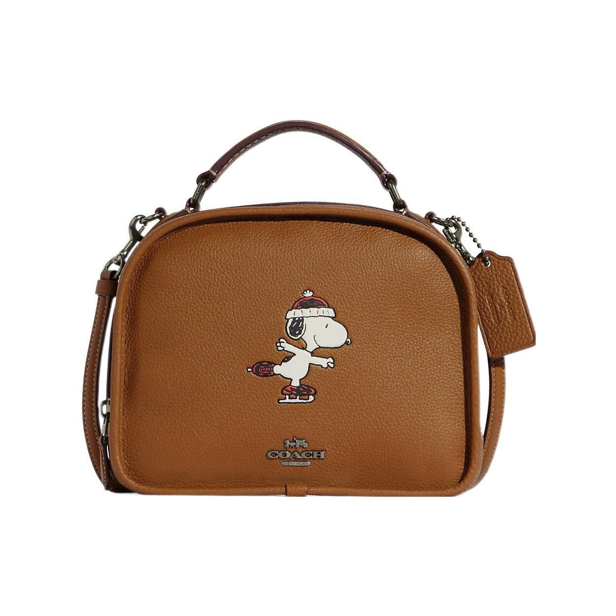 

Coach X Peanuts Snoopy Collaboration Lunch Pail 22 Zipper Closure Snoopy Print Pebble Leather Handheld Shoulder Crossbody Bag Small CE846-QBQUN Basic Set (Bag+Dust Bag)