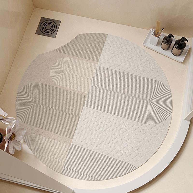 

Круглый коврик на присоске для пола, противоскользящий коврик для ног в ванную комнату, простой водонепроницаемый и устойчивый к падениям специальный коврик для ванной комнаты и душа round notch 55 * 55cm