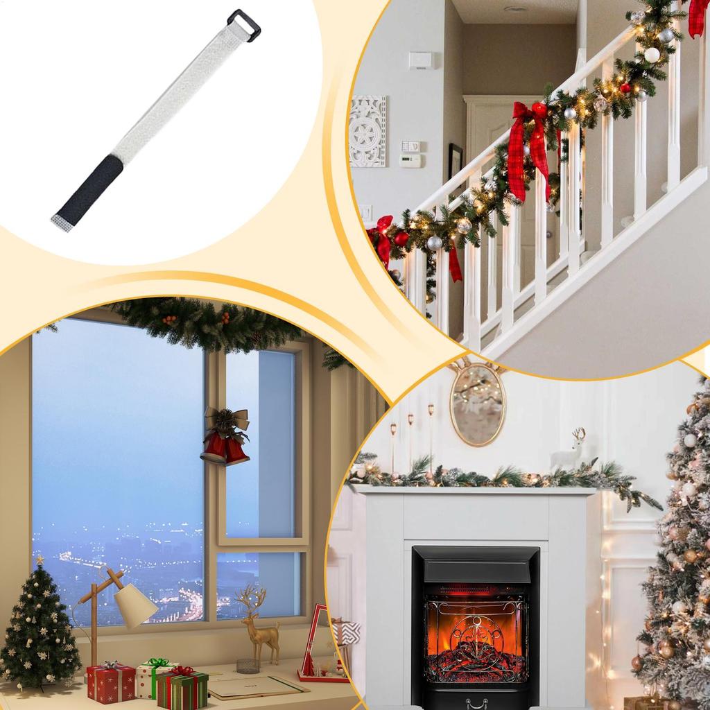 Christmas Garland Straps 20-Pieces Adjustable Wreath Holder Straps Christmas Garland Wreath Ties For Stairs Railings Fences