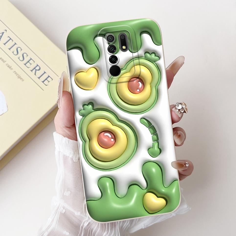 For Xiaomi Redmi 9 9a 9C NFC 9T 9 Power 9 Prime Phone Cases Cover Flowe Rabbit Panda Avocado Soft Silicone Protective Bumper