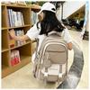 Youthful Candy Color Backpack With Fabric For School And Travel Use