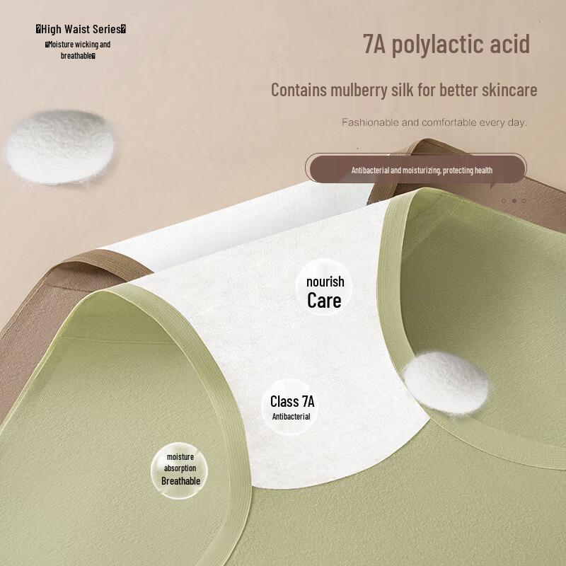 Miiow Women's High-Waist Antibacterial Combed Cotton Underwear 3-Pack