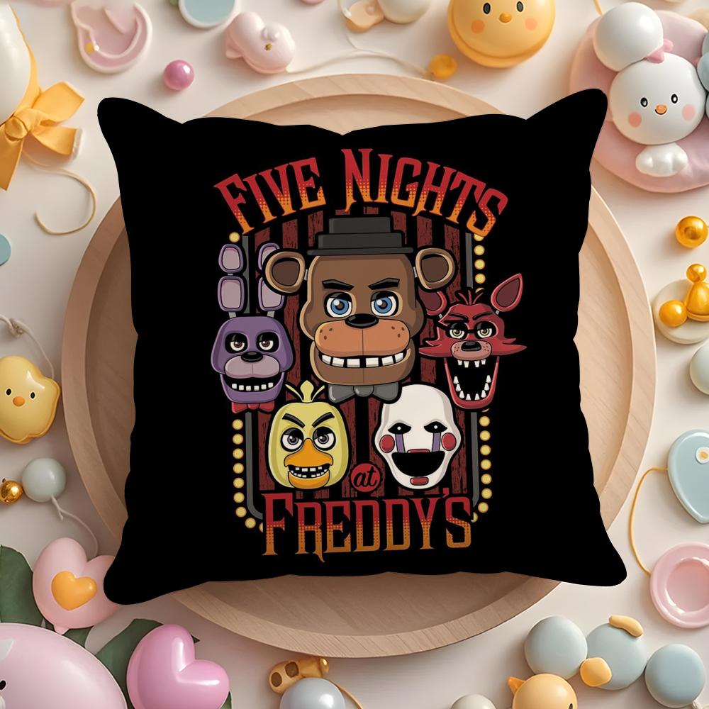 Five N-Nights At F-Freddys Cushion Cover Short Plush Double-Sided Printing Home Machine Washable In Warm Winter Pillow Case