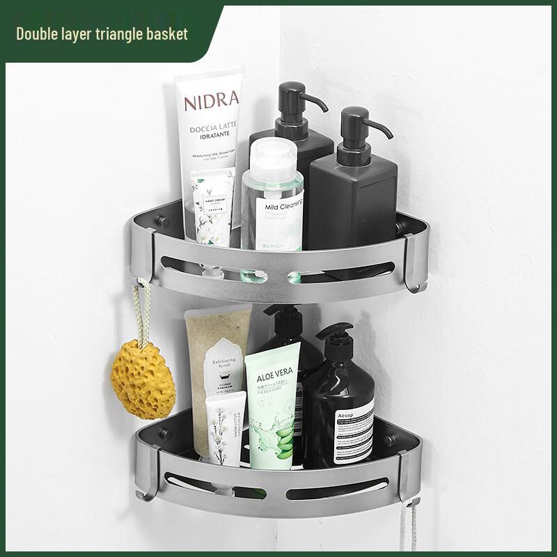 

Yipan Double-Layer Triangular Shower Caddy with Towel Bar