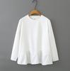 Women's Plus Size Ruffle Hem Long Sleeve Top - Spring 2026 Slimming Base Layer T-Shirt