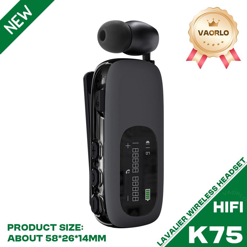 K89/K75 Lavalier Business Bluetooth 5.4 Căști Wireless Vorbire/Muzică 20H Afișaj Digital LCD Căști HIFI Cu Microfon Anulare Zgomot