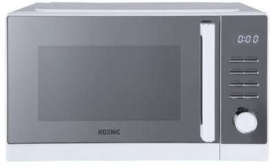 Micro-ondas Koenic kmwg 2322-42 dw com grelhador branco e prateado 23L 900/1000W prato display LED 8 programas de cozimento